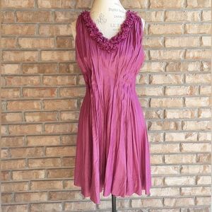 Esley Sleeveless Dress with Ruffled Detail Size Large.